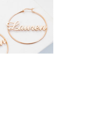 Custom Name Hoop Earrings, Customized Gift, Name Hoop Earrings, Women Earrings, Personalized Round Earring, Gift for her, Wedding Gift - jewelofkent