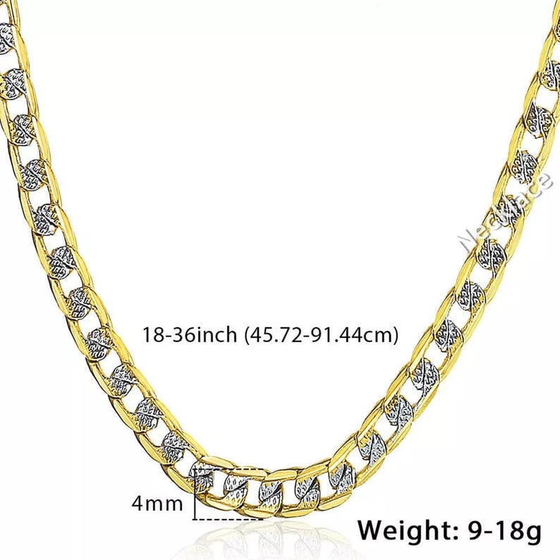 Men Women Cuban Link Chain Male Female Necklace Fashion Men's Jewelry New Design Gold Plated Unisex Necklace 4mm Gold Filled Chain Necklace - jewelofkent