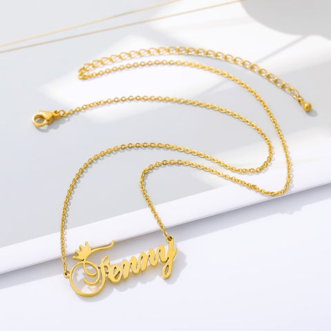 Personalized Name Necklace with Crown Necklace, Custom Name Necklace Bridesmaid Gifts, Personalized Gifts for Her Mothers Day Present - jewelofkent