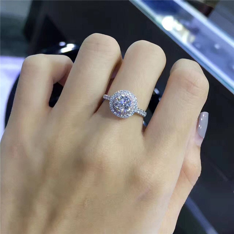 Wedding Rings For Women - Princess Pink Side Stone 925 Sterling Silver Plated - Cubic Zircon Engagement Gifts for Her - jewelofkent