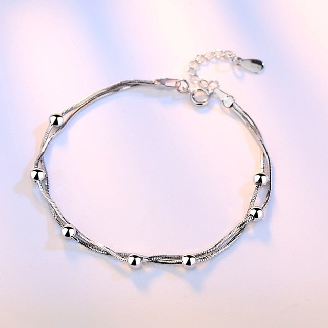 925 Stamp Sterling Silver Jewelry High Quality Fashion Bracelet for Women - Retro Square Elegant Bracelet length 20CM - jewelofkent