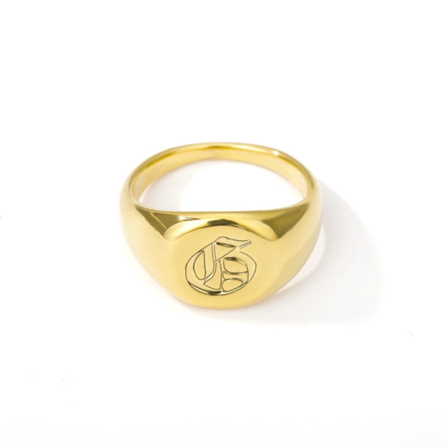 Signet Letter Ring | Personalized Initial Ring | Oval Signet Name Ring | Custom Ring For Women | Initial Gold Jewelry | Dainty Initial Ring - jewelofkent